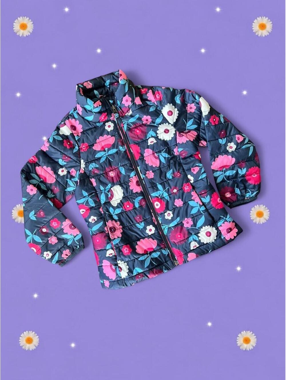 Cute Floral Girls Puffer Jacket Amazon Essentials size 6-7
